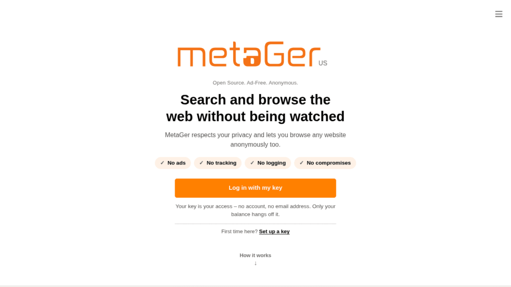Capture d'écran de MetaGer