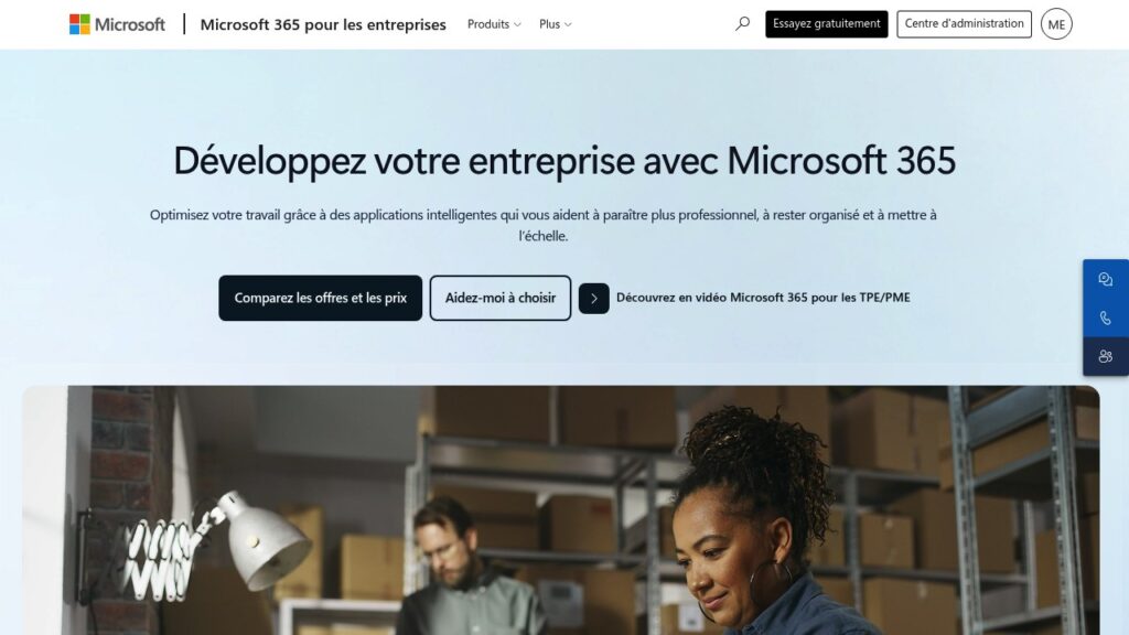 Capture d'écran de Microsoft 365