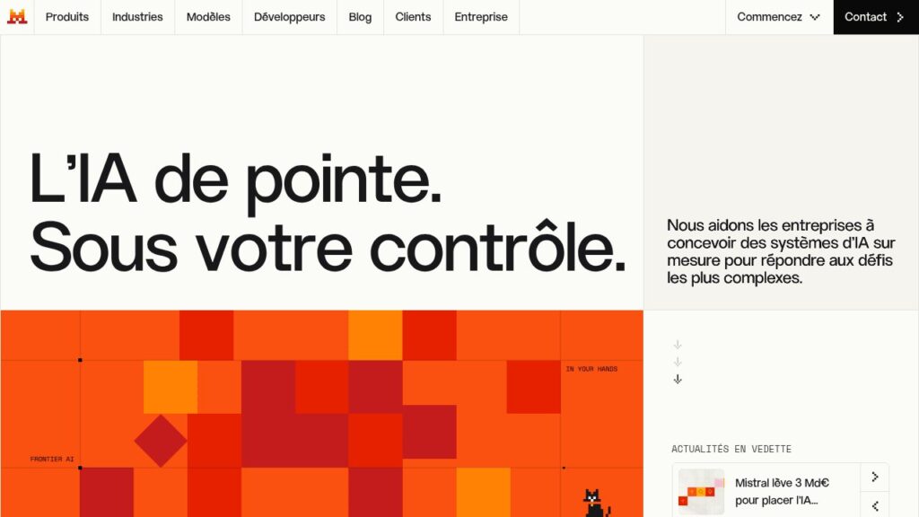 Capture d'écran de Mistral AI