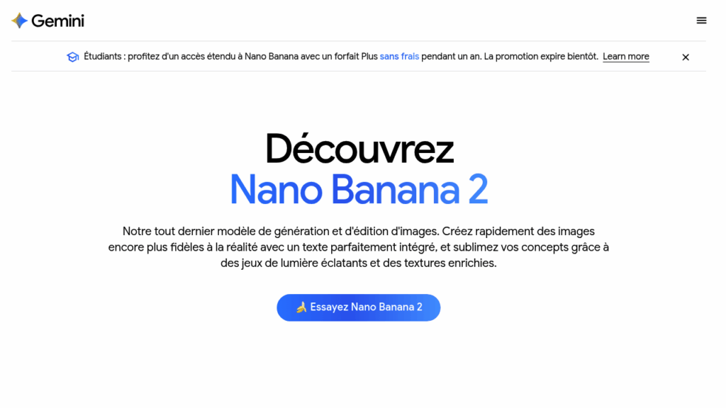 Capture d'écran de Nano Banana (Gemini)