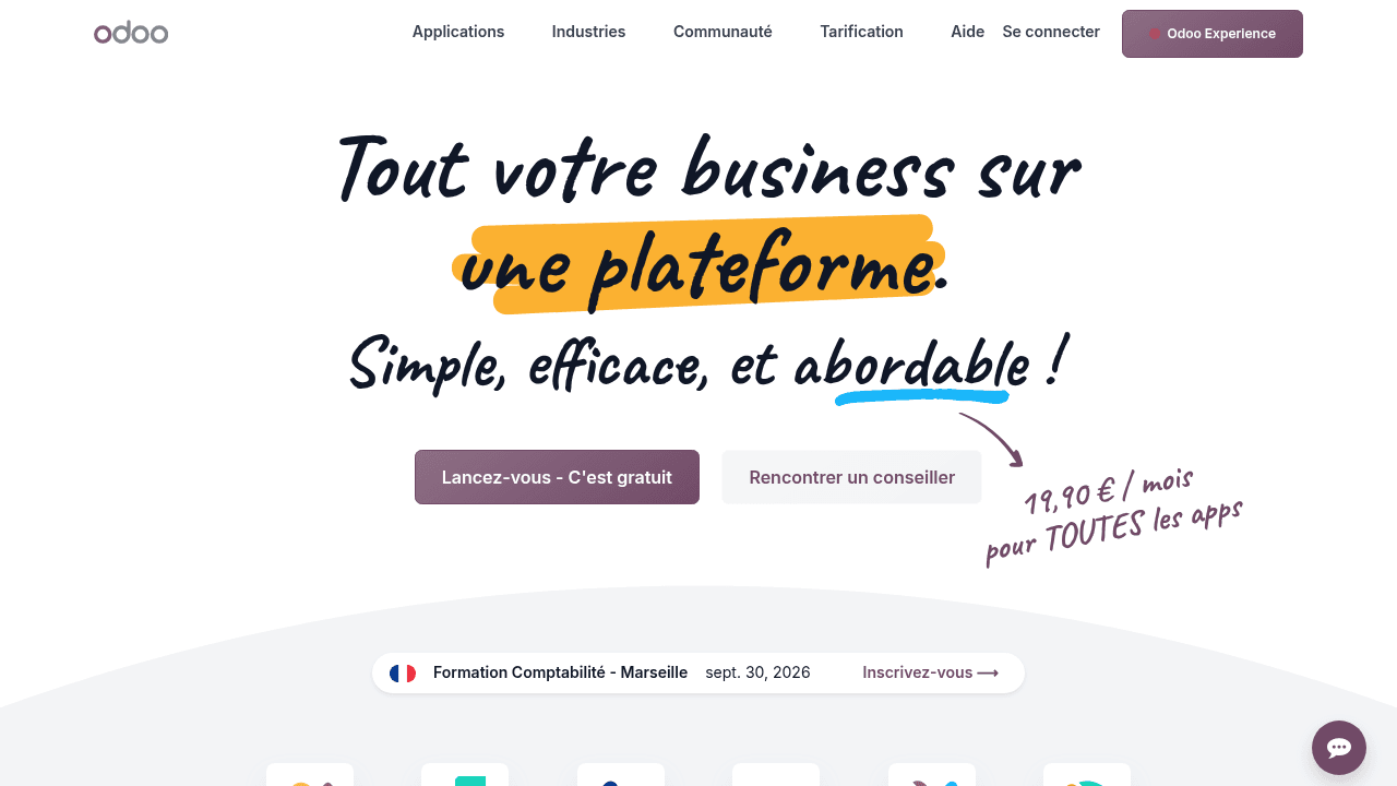 Capture d'écran de Odoo
