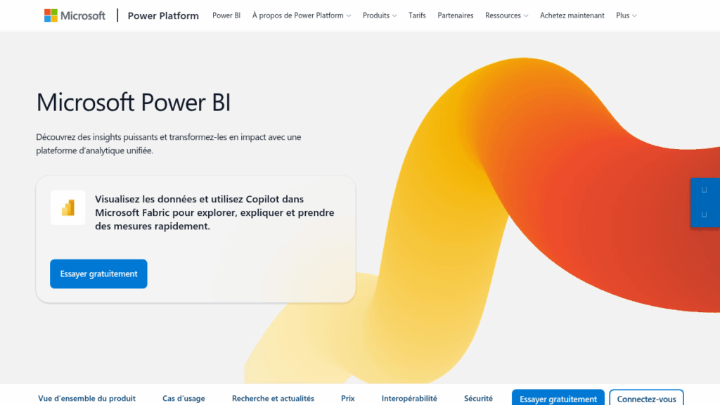 Capture d'écran de Microsoft Power BI