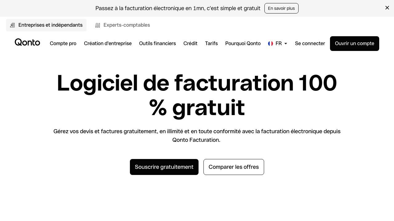 Capture d'écran de Qonto Facturation