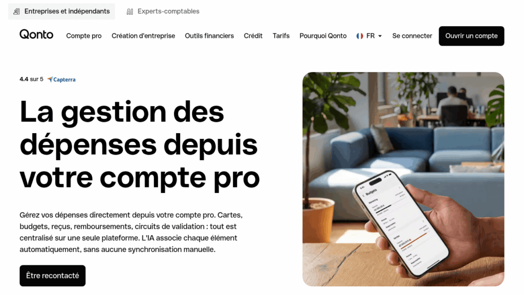 Capture d'écran de Qonto