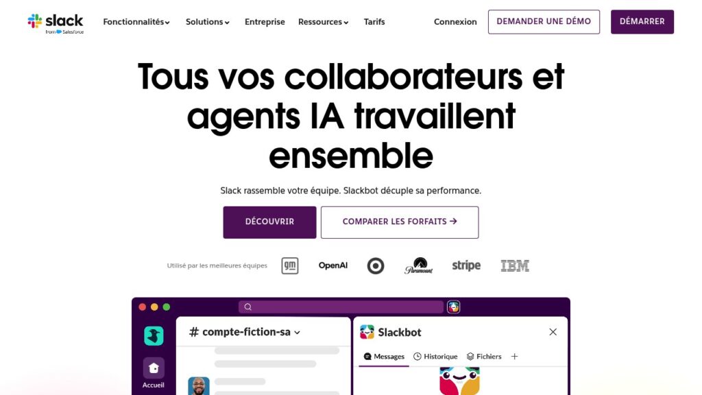 Capture d'écran de Slack