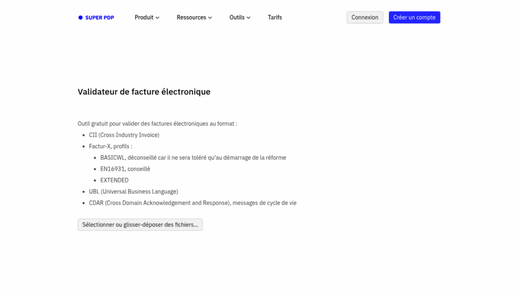 Le validateur de factures électroniques gratuit de SuperPDP
