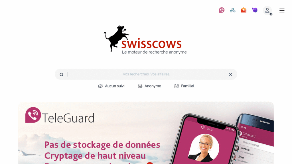 Capture d'écran de Swisscows