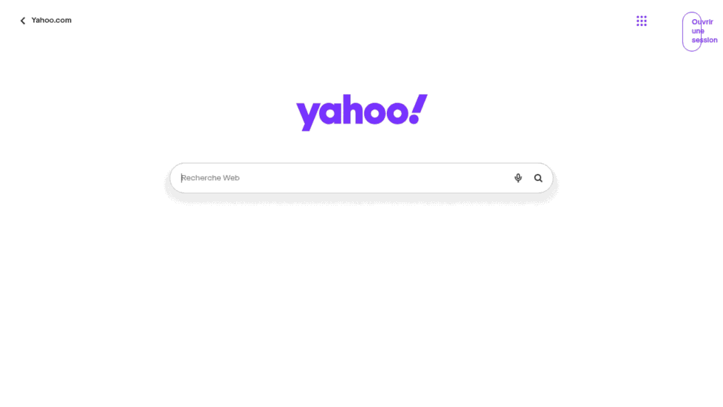 Capture d'écran de Yahoo