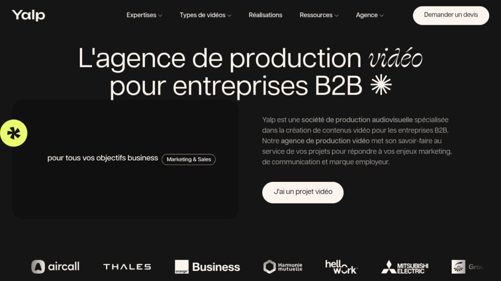 Yalp - Agence de production vidéo et motion design B2B