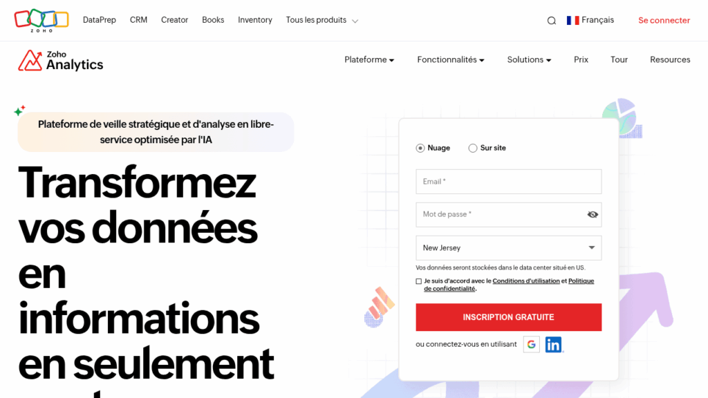 Capture d'écran de Zoho Analytics