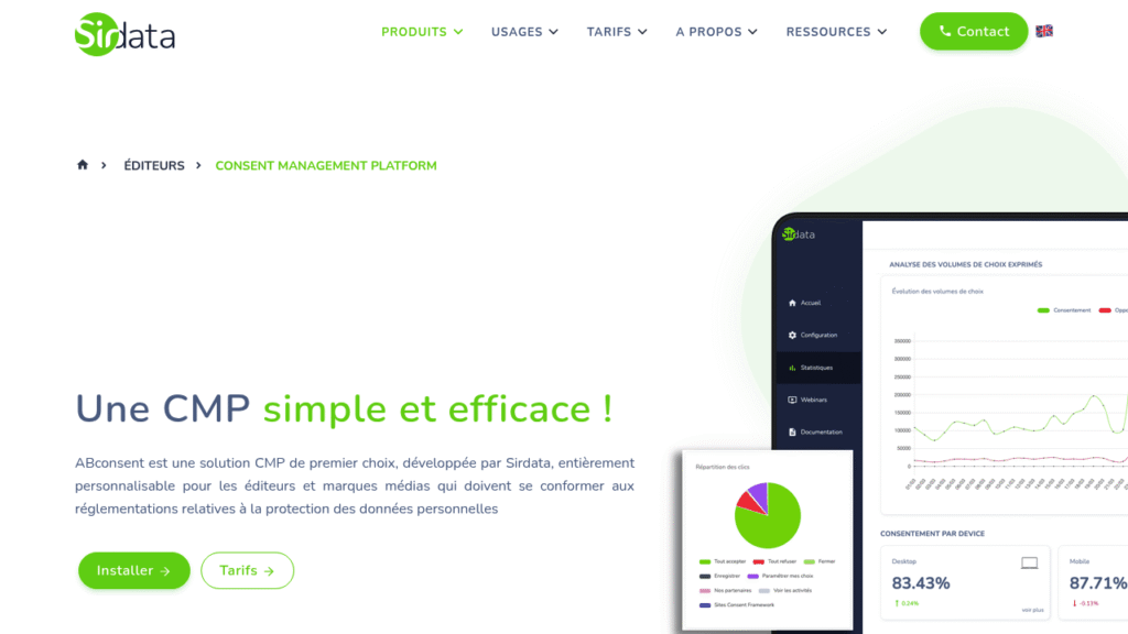 Capture d'écran de Sirdata ABconsent