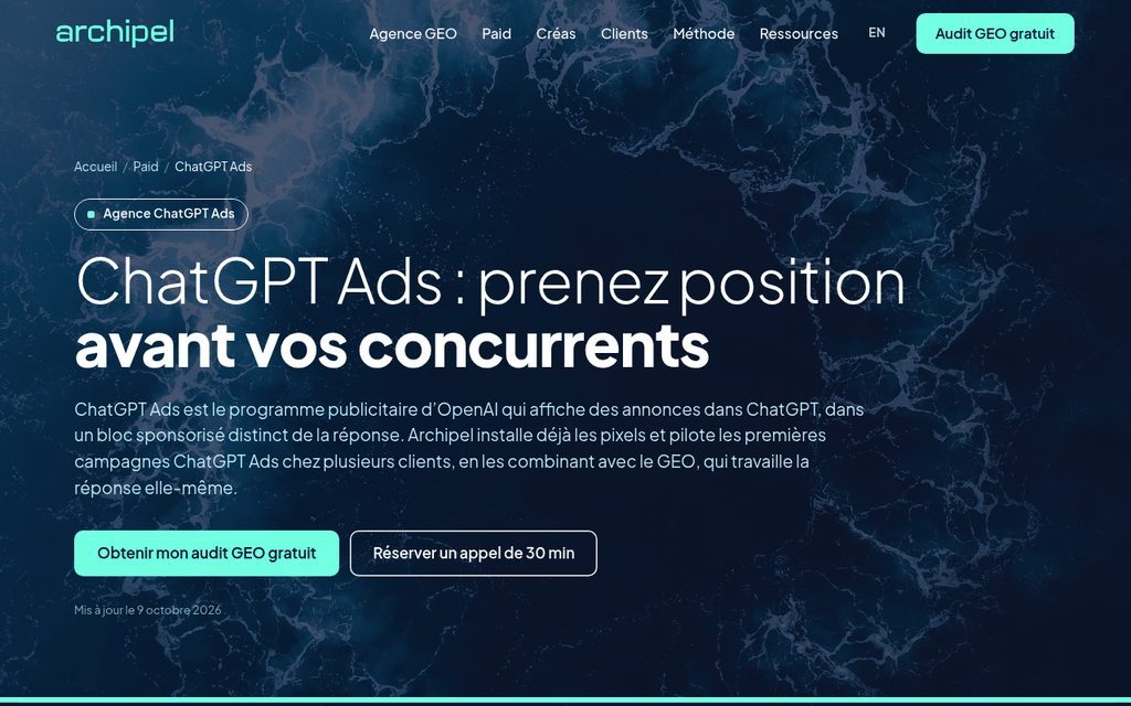 Archipel - agence ChatGPT Ads et GEO