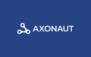 Logo Axonaut sur fond bleu