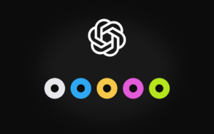 Logo OpenAI et pastilles de couleur des dots ChatGPT