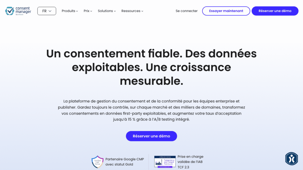 Capture d'écran de consentmanager