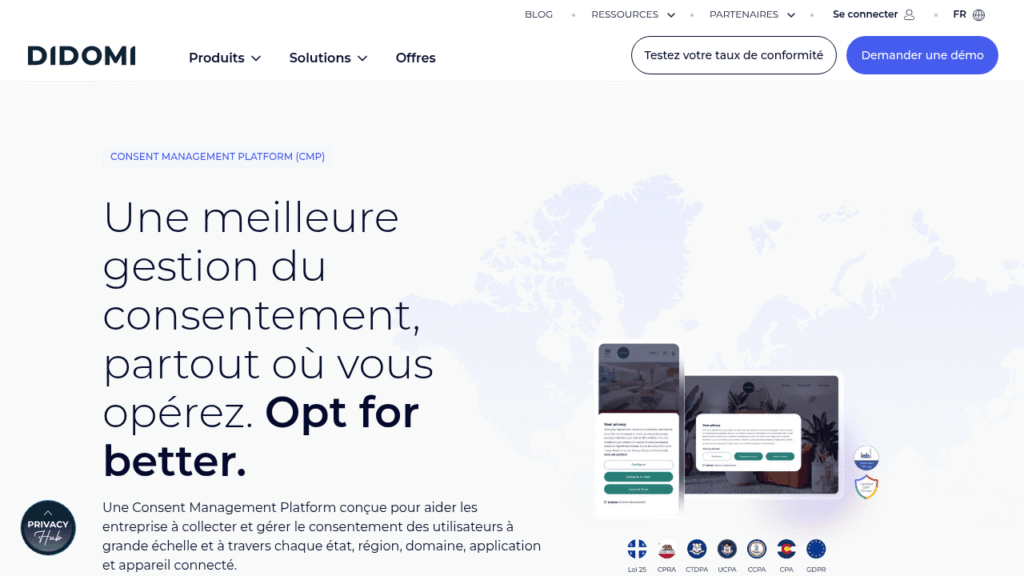 Capture d'écran de Didomi