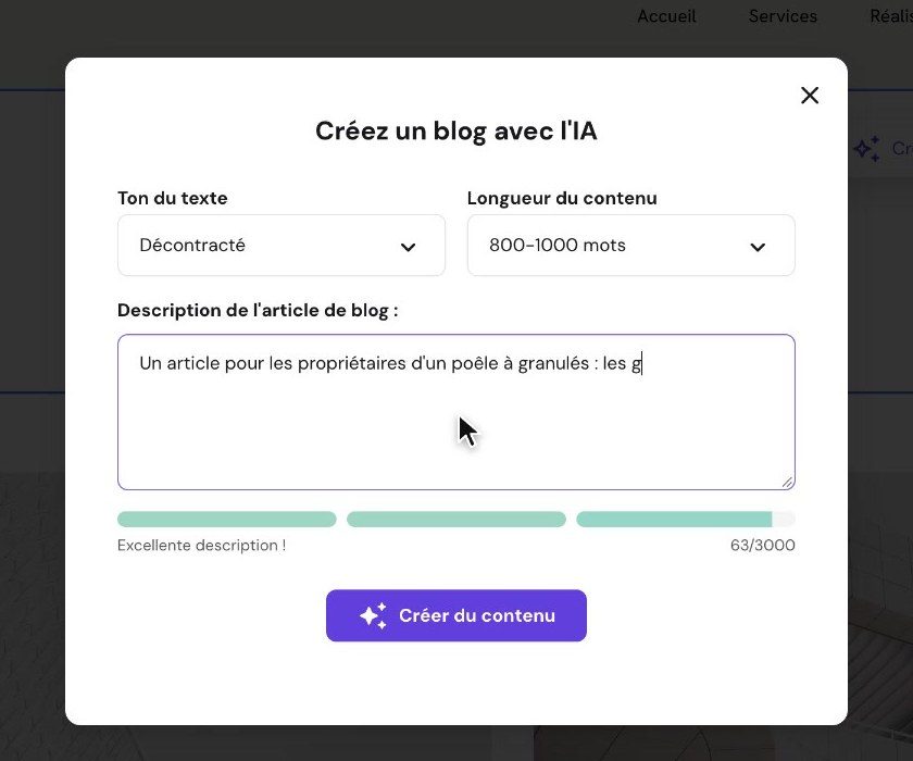 Générateur de blog IA de Hostinger