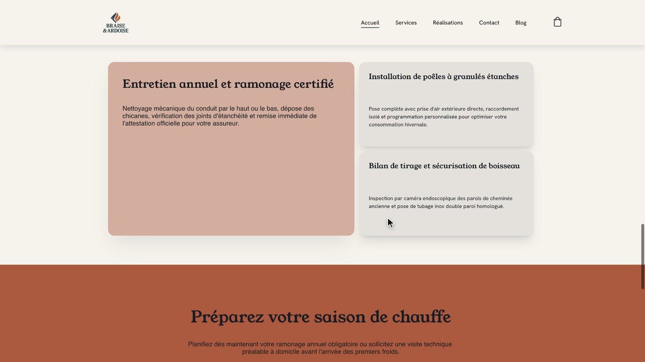 Site généré par Hostinger AI Builder pour un poêlier