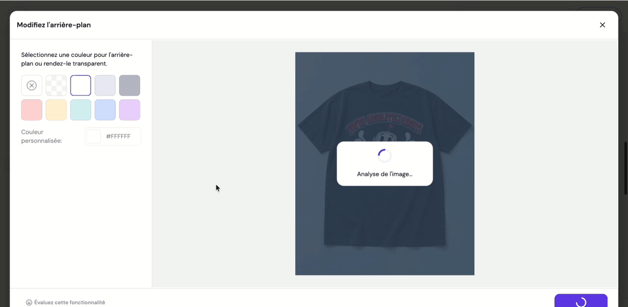 Outil de détourage d'image de Hostinger Ecommerce