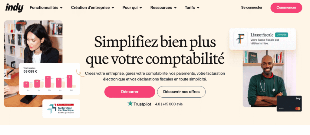 Page d'accueil d'Indy