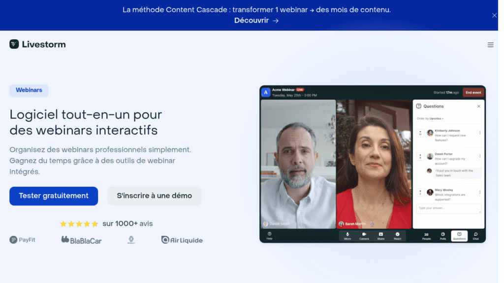 Capture d'écran de Livestorm