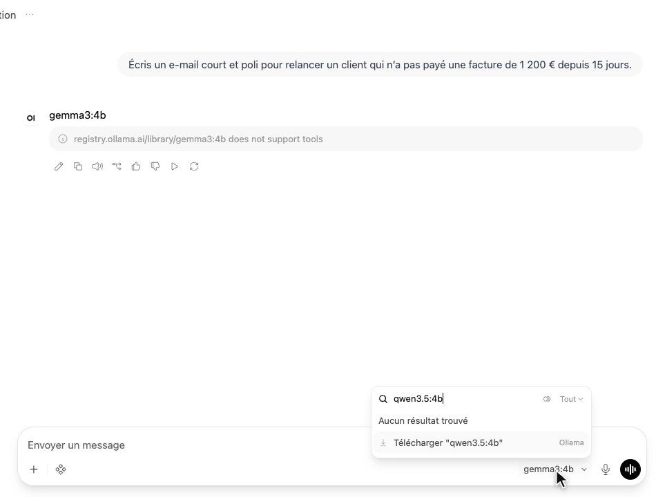 Erreur Gemma 3 does not support tools dans Open WebUI et téléchargement du modèle Qwen 3.5