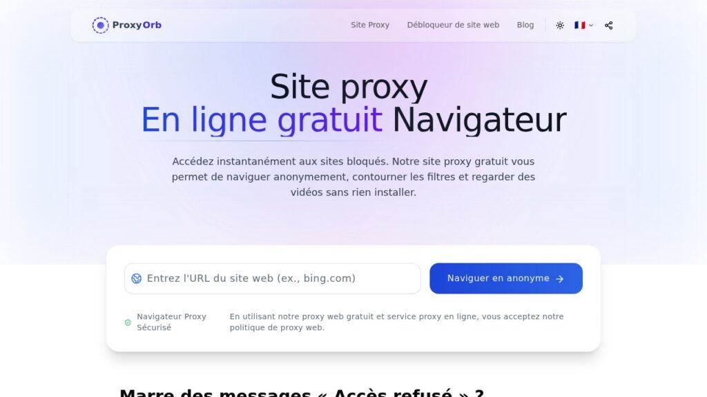 Capture d'écran de ProxyOrb