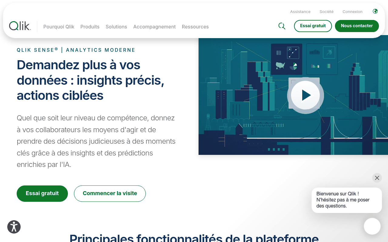 Capture d'écran de Qlik Sense