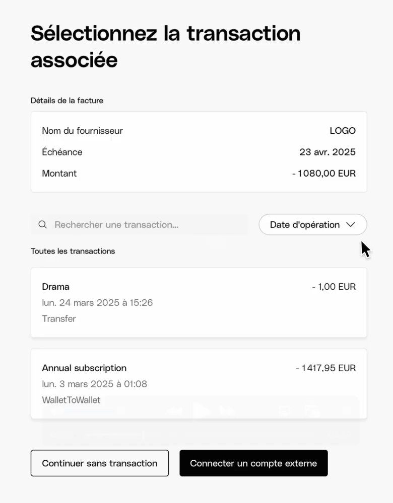 Associer une transaction bancaire à une facture fournisseur dans Qonto