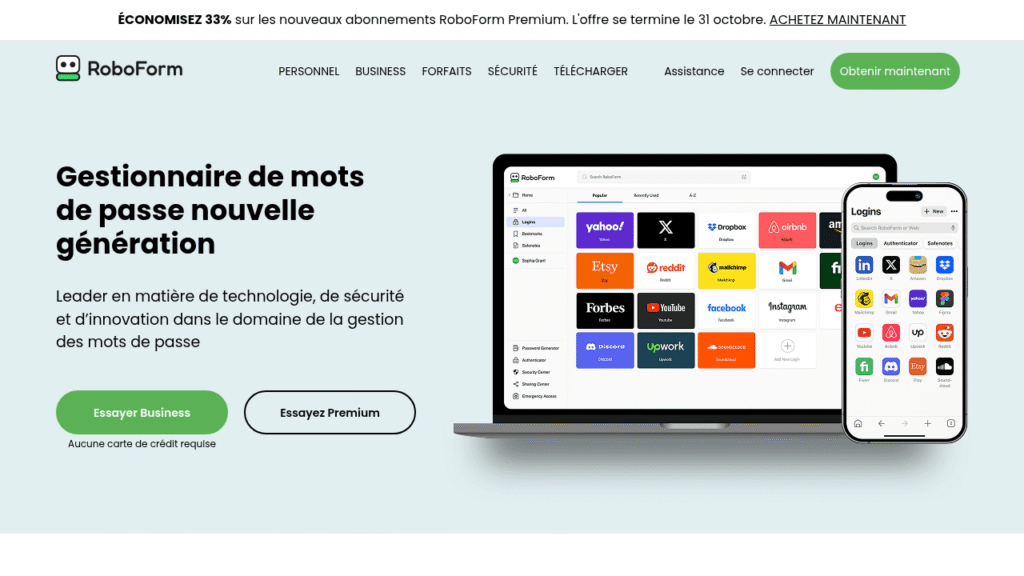 Capture d'écran de RoboForm