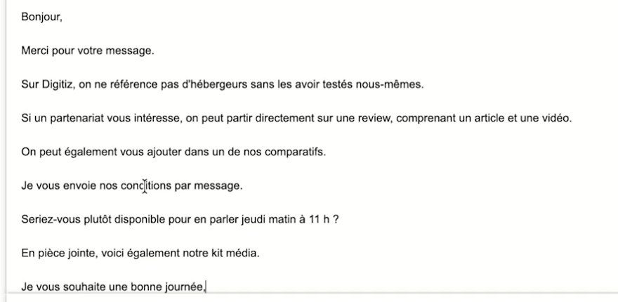 Réponse à un e-mail dictée avec Swifly dans Gmail, sans hésitations