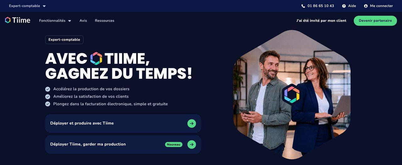 Page Tiime Expert, l'outil des cabinets comptables qui travaillent avec Tiime