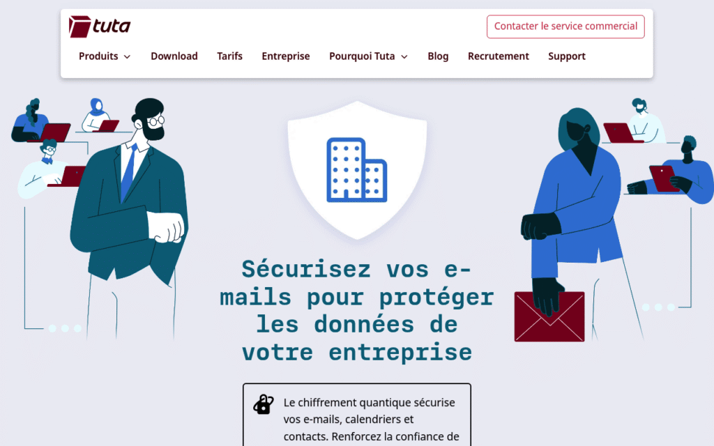 Capture d'écran de Tuta pour les entreprises