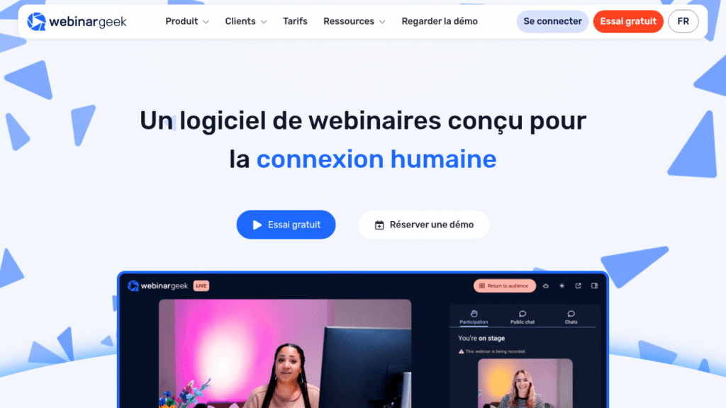 Capture d'écran de WebinarGeek